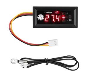 Aundhegrtt Contrôleur de Vitesse de Ventilateur PWM avec Affichage Numérique LED, Indicateur de Température et de Vitesse, et Capteur de Température