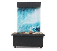 Aundhegrtt de Bureau en Table avec Cascade d'eau, Lumière LED et Galets, Fonctionnant sur USB et Batterie, Décoration de Bureau Intérieure.