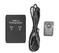Aundhegrtt Dispositif de Partage D'Imprimante USB3.0 2 en 1 Sortie 2 Ports Commutateur KVM Manuel avec Télécommande pour Imprimantes