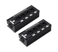 Aundhegrtt Diviseur de Signal Audio Équilibré 2PCS XLR 1x4 1 Entrée 4 Sorties Boîte de Division de Signal XLR 3 Broches Pas Besoin d'alimentation.