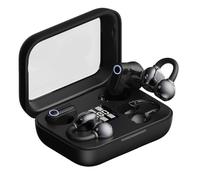 Aundhegrtt Écouteurs Intra-Auriculaires Bluetooth sans + Clip d'oreille, Double Oreillette BT, Longue Portée, Réduction du Bruit, Écouteurs pour Le Sport et la Musique