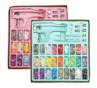 Aundhegrtt Ensemble de Boutons Multifonctions de Couleurs et de 3 Types de Pinces à Boutons Remplaçables (270 Pièces), Boutons en Plastique/Métal T5 pour Le Bricolage, 2 Boîtes.