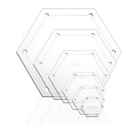 Aundhegrtt Ensemble de Gabarits de Quilting - 6 PCS Hexagones en Acrylique, Tailles de 1" à 5" avec Une Marge de Couture de 1/4 Pouce pour Le Bricolage.