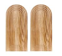 Aundhegrtt Ensemble de Vases Muraux en Bois avec Eucalyptus et Herbe de Pampas (2 Pièces), Style Bohème Moderne pour la Décoration Murale du Salon.
