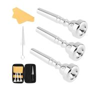 Aundhegrtt Ensemble D'Embouchures de Trompette en Laiton Argenté 7C 5C 3C - Accessoires pour Trompette, Ensemble D'Embouchures en Laiton pour Débutants