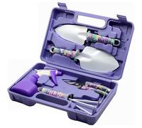 Aundhegrtt Ensemble D'Outils de Jardin avec Mallette, Kit de Jardinage en Acier Inoxydable de 5 Pièces avec Motif Floral, Taille-Branche pour Fleurs et Herbe.