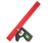 Aundhegrtt Équerre de Menuisier en Bois avec Rapporteur, Règle à Angle Droit, Règle Droite Multi-Combinaison, Outil de Mesure de 300 Mm.