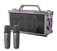 Aundhegrtt Haut-Parleur Bluetooth sans Portable pour Extérieur, Subwoofer Haute Puissance avec 2 Microphones, Volume Élevé, Système de Karaoké à Domicile.