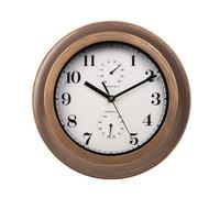 Aundhegrtt Horloges D'Extérieur Étanches Horloge Murale Étanche de 11 Pouces Patio avec Thermomètre Hygromètre pour Salon Salle de Bain