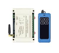 Aundhegrtt Interrupteur de Porte de Garage sans 300M DC12V-48V 4CH Télécommande 30A Émetteur Interrupteur LED Relais + Récepteur 315MHz