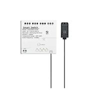 Aundhegrtt Interrupteur Intelligent à 4 Canaux Tuya Zigbee DC 7-32V avec Capteur de Température et D'Humidité, Module de Contact Sec Passif, Prise EU.
