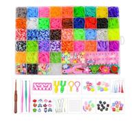 Aundhegrtt Kit de Fabrication de Bracelets en Caoutchouc Arc-en-Ciel avec 54 Grilles pour Enfants, Filles et Garçons.