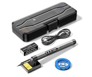 Aundhegrtt Kit de Fer à Souder Portable USB avec Écran LCD, Température Réglable, Mini Fer à Souder Sans Thermostatique.
