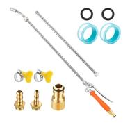 Aundhegrtt Kit de Jardin en Acier Inoxydable, Tige Rétractable, Embout en Laiton, Vanne D'Arrêt Intégrée