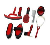 Aundhegrtt Kit de Pansage pour 9 Pièces avec Sac de Transport pour des Soins et Massages Efficaces, Idéal pour Les Cavaliers Débutants