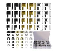 Aundhegrtt Kit de Réparation de Fermetures Éclair 144 Pièces - 4 Tailles (3, 5, 8, 10), Épingles D'Insertion, Arrêts de Fermeture Éclair 3 Couleurs et Boîte de Rangement.