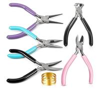 Aundhegrtt Kit D'Outils pour la Fabrication de - Ensemble de 5 Pinces à, Pinces à Bec Effilé, Pinces à Bec Rond, Pinces Coupantes Diagonales, Pinces à Bec Coudé, Pinces à Couper à L'Extrémi