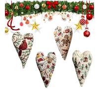 Aundhegrtt Kits de Décorations de Noël 2026 Nouveaux DIY en Forme de Cœur Brodés à la Main, pour la Décoration d'hiver
