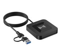 Aundhegrtt Lecteur de Cartes à Puce USB 2.0 2-en-1 avec Technologie de Contact et NFC pour la Déclaration Fiscale Aux Guichets Automatiques Bancaires