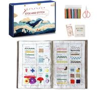 Aundhegrtt Livre de Pratique de Broderie Facile à Apprendre, Kit de Bricolage pour Débutants, pour Les Amateurs de Loisirs Créatifs, Femmes, Garçons et Filles.
