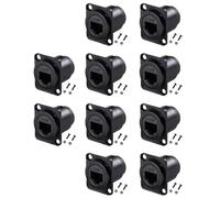 Aundhegrtt Lot de 10 Coupleurs RJ45 de Type D, Connecteurs RJ45 Blindés pour sur Panneau, Connecteurs Réseau LAN Femelles/Femelles CAT6/CAT5E/CAT5
