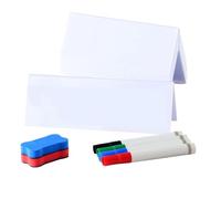 Aundhegrtt Lot de 12 Marque-Places Effaçables à Sec pour Table, Format 22,2 X 7,6 Cm, avec Marqueurs et Effaceurs pour Tableau Blanc