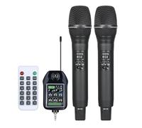 Aundhegrtt Microphone sans à 2 Canaux, Fréquence Fixe, Microphone Portatif pour Fête, Karaoké, Spectacle Professionnel, Église, Réunion.
