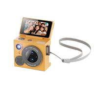Aundhegrtt Mini Caméra de Poche Rétro, Mini Caméra lip, Caméra à Clé 1080P HD, Enregistreur, Mise au Point Automatique, Caméra Rétro Portable à Double Objectif, Orange.