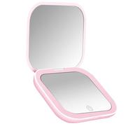 Aundhegrtt Miroir de Maquillage Compact Pliable avec Lumières, Miroir de Poche Portable à Main, Miroir de Maquillage avec Grossissement 2X, Cadeau pour Coiffeuse.