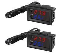 Aundhegrtt Module de Contrôle de Température à Affichage LED Double Couleur - pour Chauffage/Refroidissement - Programmable 12V - Plage de Chauffage de -50 à 110 Celsius