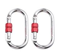 Aundhegrtt Mousqueton à Verrouillage par Vis en Forme Ovale 2PCS, Capacité de Charge Lourde de 25 KN, Clip pour la en Rappel, Hamacs.