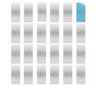 Aundhegrtt Pack de 24 Plaques Métalliques Adhésives pour Aimants, Bandes Métalliques Ultra-Fines de 2 X 0,96 Pouces avec un Dos Adhésif Puissant et Pré-Percé.