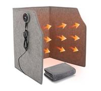 Aundhegrtt Panneau de Chauffage Électrique pour Pieds avec Minuterie et Thermostat, Radiateur Pliable Sous le Bureau, Chauffe-Jambes avec Couverture, Prise EU.