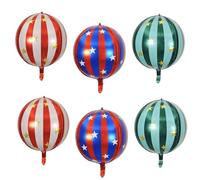 Aundhegrtt Paquet de 6 Ballons de Carnaval de 22 Pouces, Ballons Rouges et Bleus 4D à 360 Degrés pour Décorations de Fête sur Le Thème du Carnaval et du Cirque.