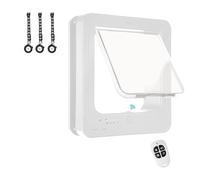 Aundhegrtt Porte pour Chat Intelligente avec Capteur à 3 Colliers, Activation par Collier RFID avec Télécommande, Verrouillage à 4 Points