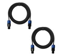 Aundhegrtt pour Amplificateurs, Systèmes de Sonorisation, DJ et Audio de Scène, Pack de 2 Câbles Haut-Parleurs Speakon de 16 Pieds, Robustes.