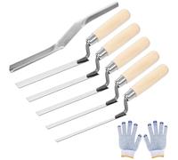 Aundhegrtt Pour le Set de 6 Pièces de Truelle à Pointer, Outils de Réparation de Mortier et de Maçonnerie pour Truelle à Pointer pour Joints de Briques, Outils de Ciment, Pointeur.
