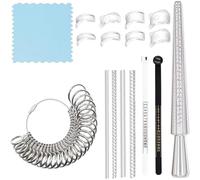 Aundhegrtt Pour L'Outil de Mesure de Bagues pour RingSizer, Jauges avec Kit de Mandrin de Taille de Doigt et Entretoises pour Réparation.