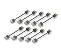 Aundhegrtt pour Panneau de Brassage à Commutateur, Pack Flexible de 10 Câbles Réseau Cat6/Cat6a Slim RJ45 UTP 10Gbps Cat 6 pour Câble de Brassage.