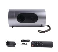 Aundhegrtt Projecteur Mini Q8 Compatible avec la Prise EU, Android 13, WiFi 6, 4K, en Aluminium, Portable, Cinéma Extérieur, Support de Chargement par Batterie Externe.