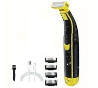 Aundhegrtt Rasoir Électrique à Double Lame, Rasoir Humide et Sec, Rechargeable par USB, 4 Têtes de Tondeuse de Précision pour Barbe et