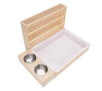 Aundhegrtt Râtelier à Foin en Bois avec Bac à Litière, Mangeoire à Foin pour Animaux, Support Alimentaire en Herbe pour Cochon D'.