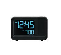 Aundhegrtt Réveil de Chevet Numérique Multifonctionnel avec Projecteur, Réveil Simple à Écran LCD, Horloge Électronique de Table, Réveil Silencieux, Noir.