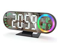 Aundhegrtt Réveil Fort pour Les Dormeurs Profonds, Réveil Numérique avec Miroir et Grand Affichage LED pour Bureau de Chambre.
