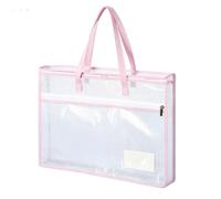 Aundhegrtt Sac de Projet de Couture avec Fermeture Éclair pour Le Stockage de L'Artisanat de Quilting, Sac de Rangement en Transparente à Carreaux, Sac de Rangement pour Dessins et Croquis.