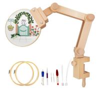 Aundhegrtt Support pour Cercle à Broder, Support de Broderie Réglable, Support pour Cercle à Broder avec Kit et 2 Cercles (6 Pouces + 7 Pouces)