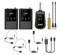 Aundhegrtt Système de Microphone sans Portable UHF Microphone Cravate pour Événements, Discours et Enregistrement Sac à Taille Un à Deux