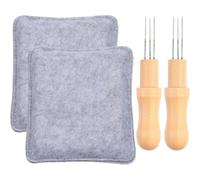 Aundhegrtt Tapis de Feutrage 2 Ensembles avec Aiguilles - Kit de Fournitures Écologiques pour Débutants dans Les Projets de Crochet et de Tricot.