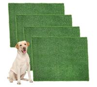 Aundhegrtt Tapis en Herbe Artificiel Lavable pour Chiens, 4 Pièces, 18" X 23", Forte Absorption pour L'Apprentissage de la Propreté.
