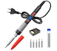 Aundhegrtt Têtes de Fer à Souder Kit de Fer à Souder de Qualité Professionnelle, Fer à Souder Haute Puissance de 90W, Chauffage, Affichage Numérique, EU, Prise EU.